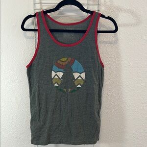 Gray Tank Top with Red Trim